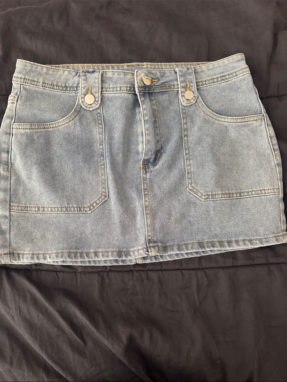 Light Wash Denim Mini Skirt